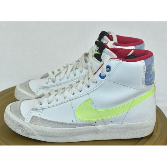 Nike Blazer Mid '77 GS Youth Shoes Size 4.5Y White Mystic Hibiscus Sneakers - Picture 3 of 10